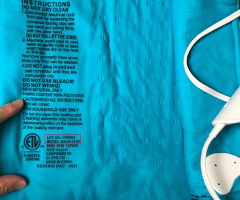 Whele LLC Announces National Voluntary Recall of Mighty Bliss Electric Heating Pad Due to Product Safety Concerns