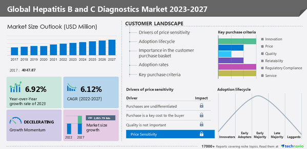 Hepatitis B and C diagnostics market size to increase by USD 2,055.79 million; North America to account for 47% of market growth - Technavio