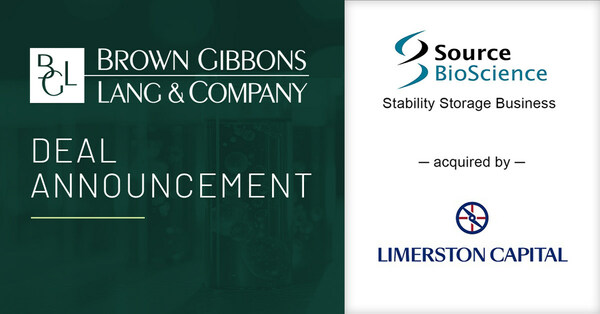 BGL Announces the Sale of Source BioScience's Stability Storage Business to Limerston Capital