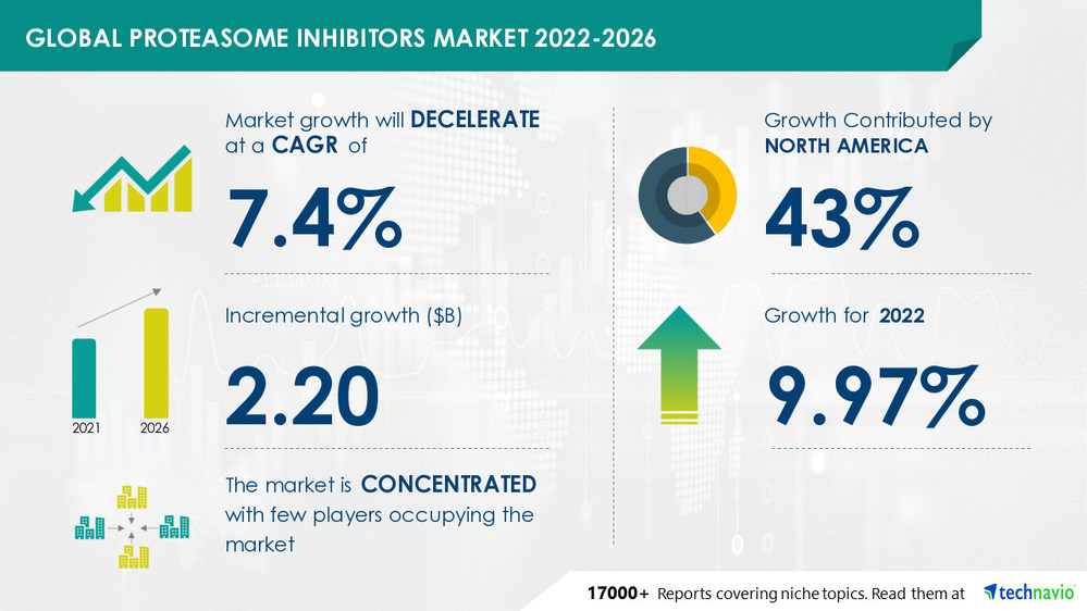 Proteasome Inhibitors Market Size to Grow by USD 2.20 billion | 43% of Market Growth to Originate from North America | Technavio