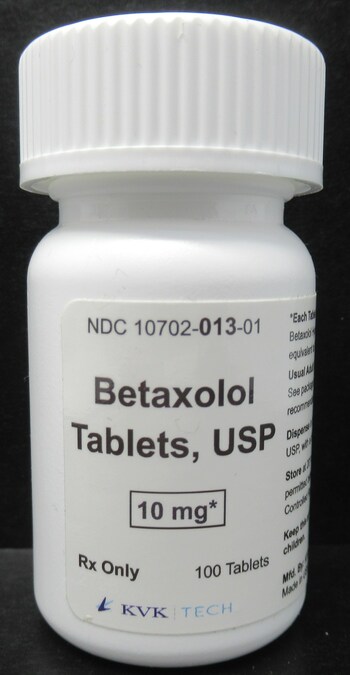 KVK-Tech, Inc. Issues Voluntary Nationwide Recall of one lot of Betaxolol Tablets, USP 10 mg (Batch Number: 17853A) as a precautionary measure due to a single foreign tablet found during the line clearance after the batch was packaged
